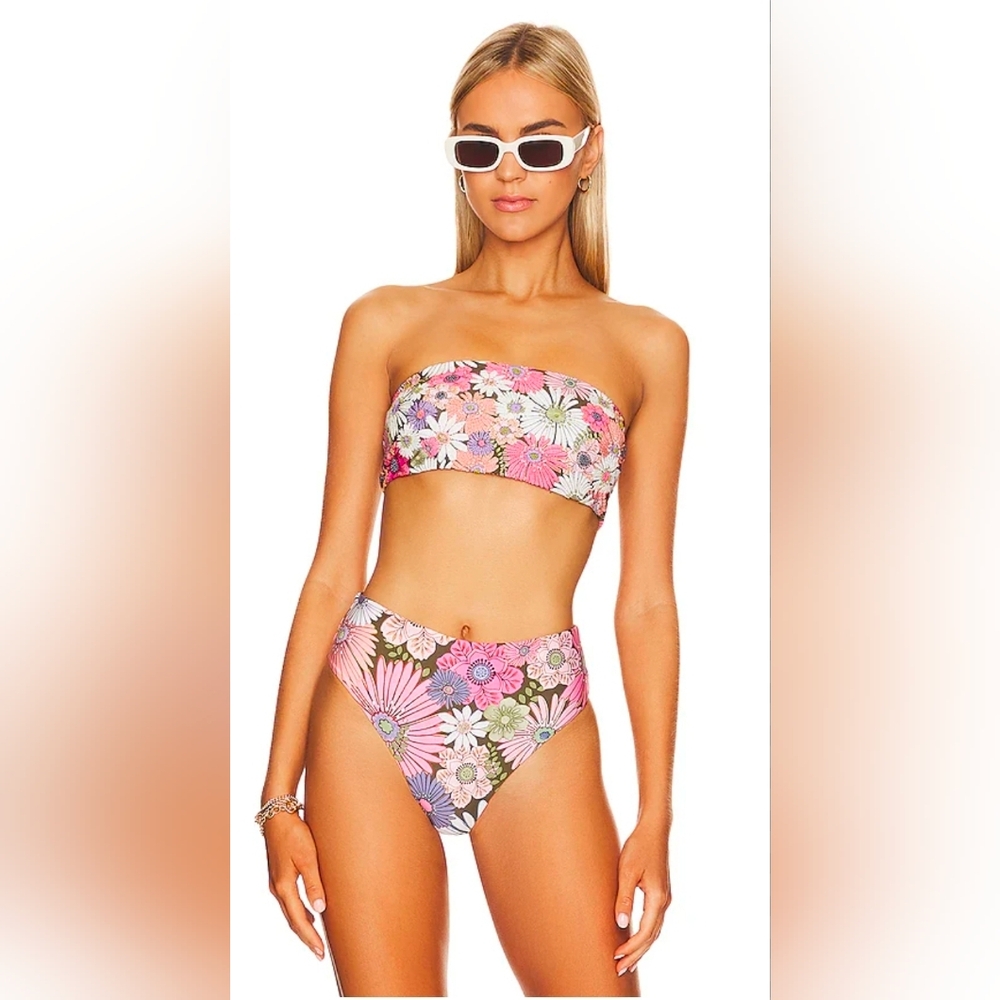 NWT! Agua Bendita Georgina Bikini Top in Multicolor Size XL
